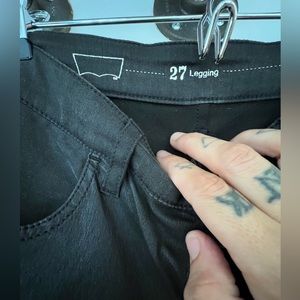 Levis Black Lambskin & Denim Legging